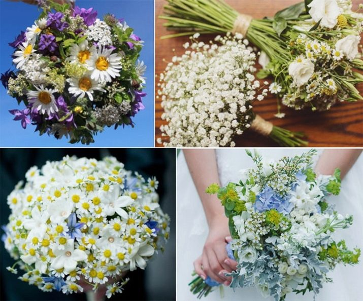 Сватбен букет от диви цветя: идеи за създаване, фото композиции
